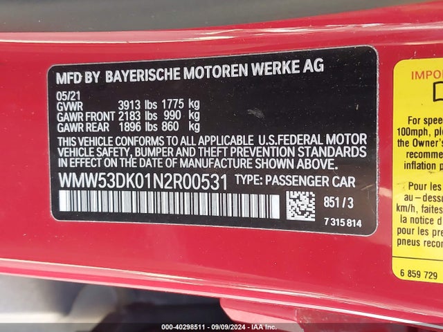 2022 MINI HARDTOP WMW53DK01N2R00531 Photo 8