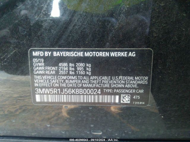 3MW5R1J56K8B00024 BMW 330I
