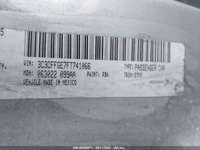 3C3CFFGE7FT741066 Fiat 500E BATTERY ELECTRIC