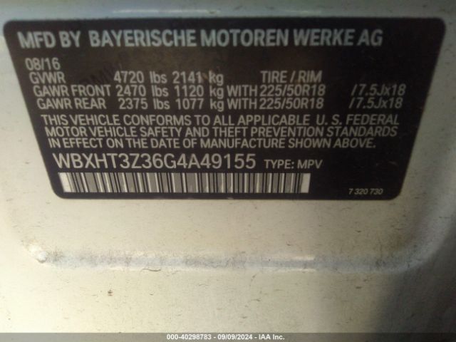 WBXHT3Z36G4A49155 BMW X1 Xdrive28i