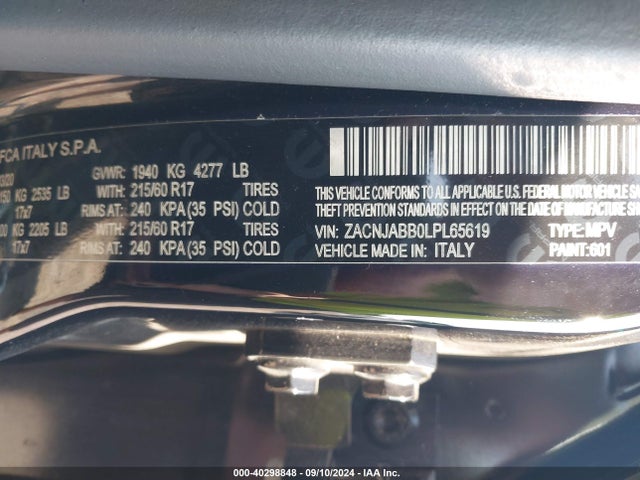 ZACNJABB0LPL65619 Jeep Renegade Latitude Fwd