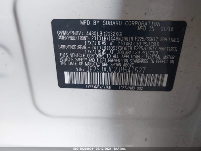 JF2SJAJC2JH541527 Subaru Forester 2.5i Limited