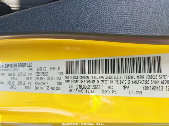 1C4BJWDG2FL565311 Jeep Wrangler Unlimited Sport