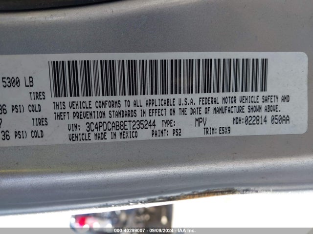 Dodge Journey American Value Pkg 2014 3C4PDCAB8ET235244 Image 9