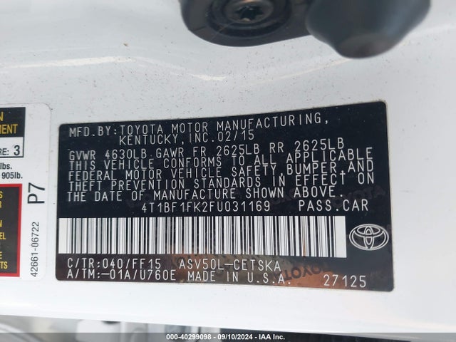 Toyota CAMRY SE 2015 4T1BF1FK2FU031169 Image 9