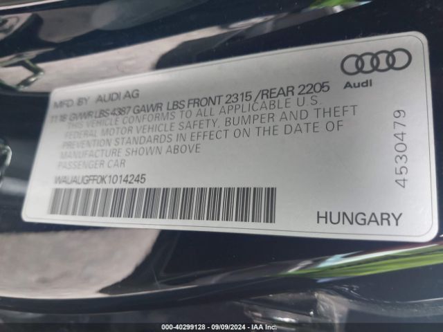 WAUAUGFF0K1014245 Audi A3 40 Premium/40 Titanium Premium