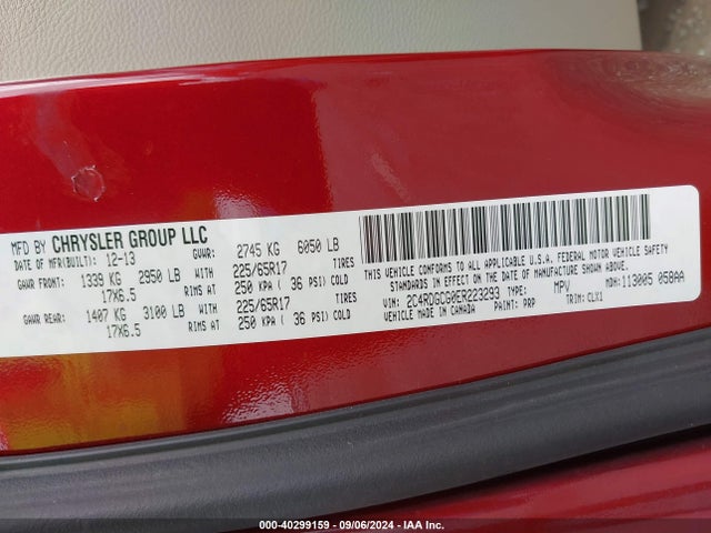 Dodge Grand Caravan Sxt 30th Anniversary 2014 2C4RDGCG0ER223293 Image 9