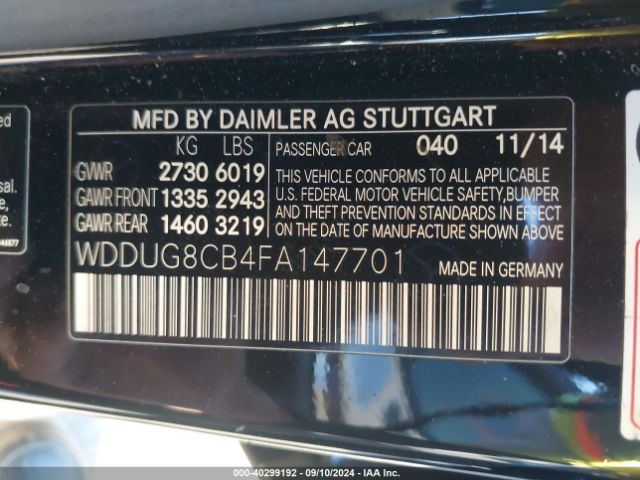 WDDUG8CB4FA147701 Mercedes-Benz S 550