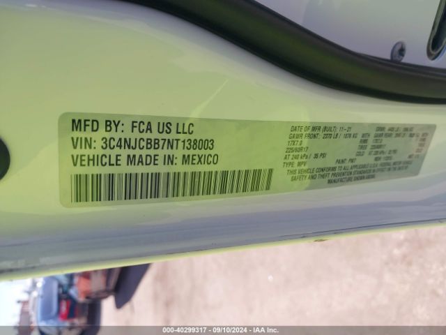 3C4NJCBB7NT138003 Jeep Compass Latitude Fwd