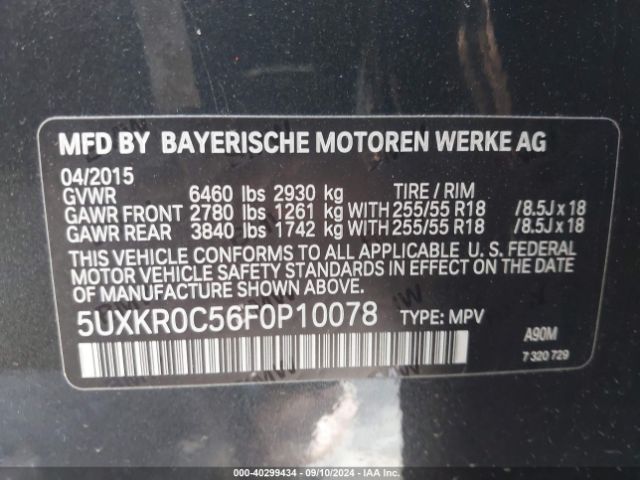 5UXKR0C56F0P10078 BMW X5 Xdrive35i