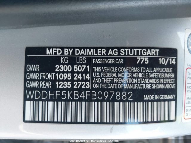 WDDHF5KB4FB097882 Mercedes-Benz E 350