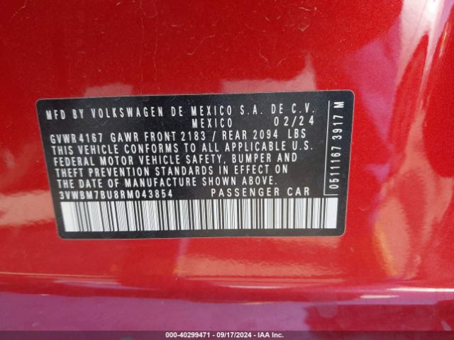 3VWBM7BU8RM043854 Volkswagen Jetta 1.5t Sport
