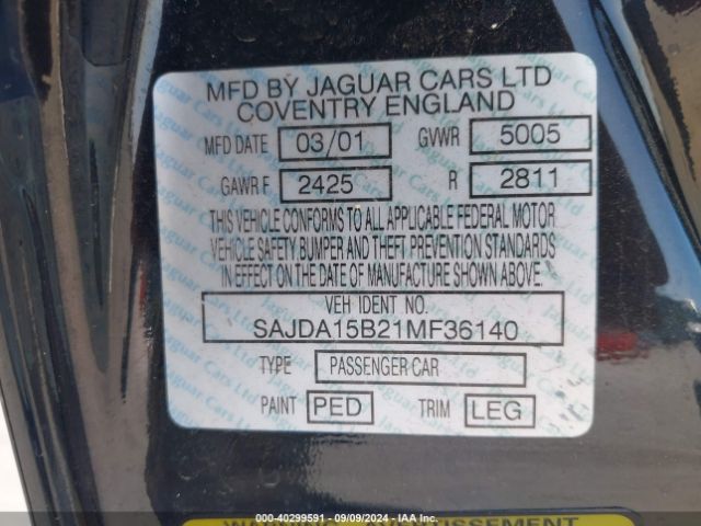 2001 JAGUAR XJR SAJDA15B21MF36140 Photo 8