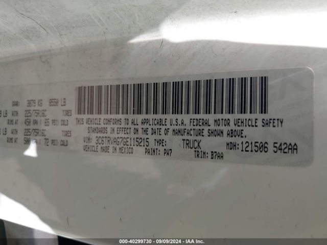 3C6TRVAG7GE115215 RAM Promaster 1500 Low Roof