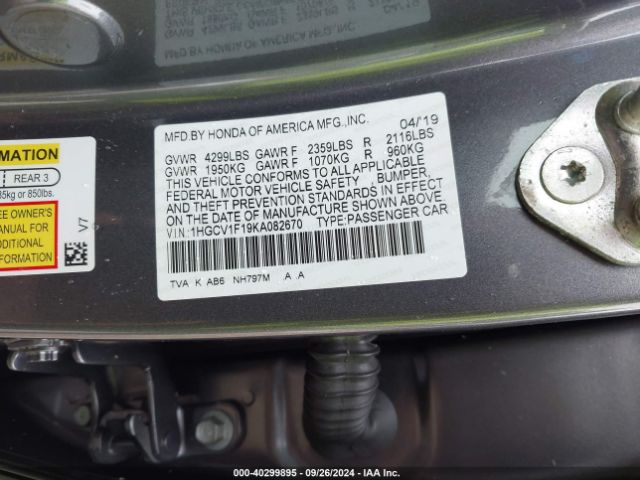 1HGCV1F19KA082670 Honda ACCORD LX