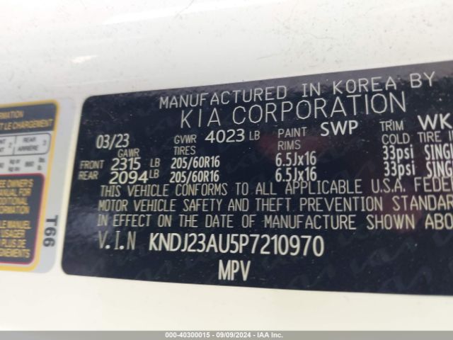KNDJ23AU5P7210970 KIA SOUL LX