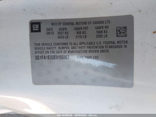 2G1FA1E32E9150357 Chevrolet Camaro 2ls