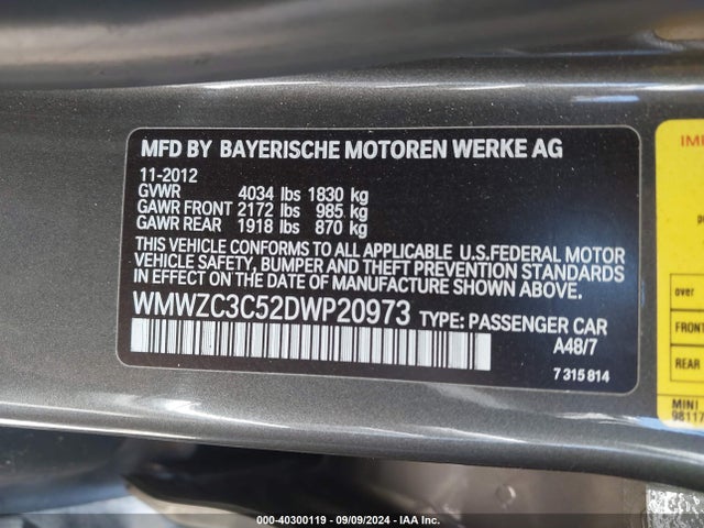 2013 MINI COUNTRYMAN WMWZC3C52DWP20973 Photo 8