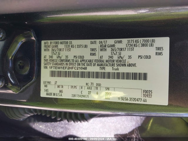 Ford F-150 Xlt 2017 1FTEW1EF2HFC21048 Image 9