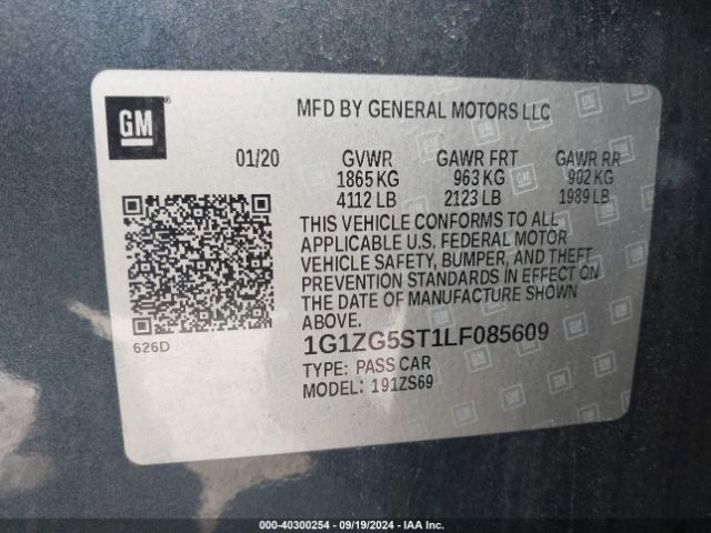 1G1ZG5ST1LF085609 Chevrolet Malibu Fwd Rs