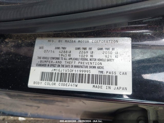 Mazda Mazda6 I Touring 2015 JM1GJ1V50F1199995 Image 9