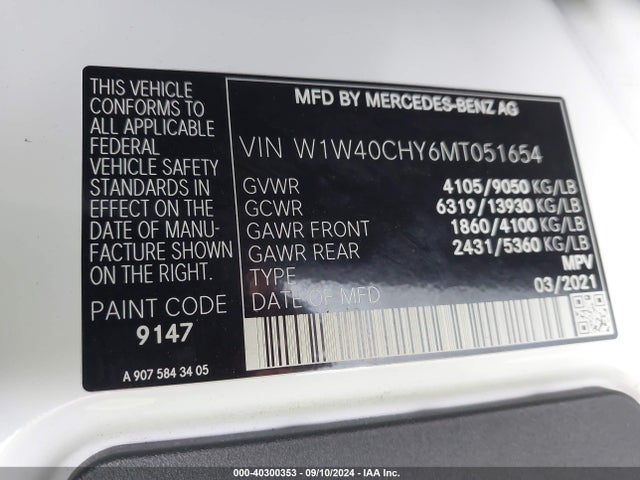 W1W40CHY6MT051654 Mercedes-Benz Sprinter 2500 High Roof I4