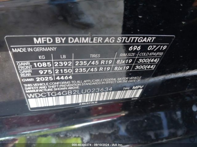 WDCTG4GB2LU023634 Mercedes-Benz Gla 250 4matic