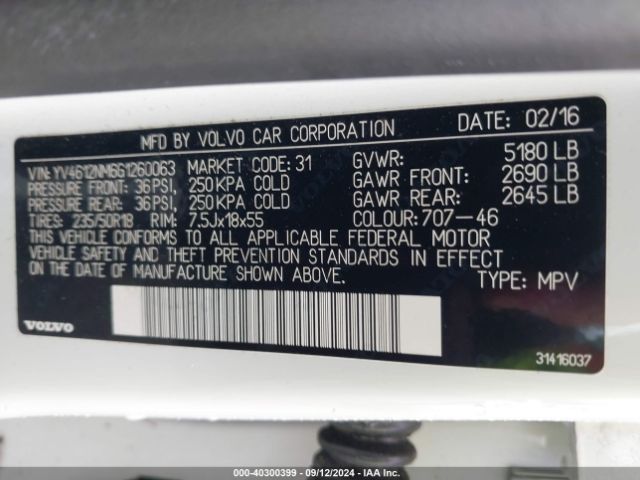 YV4612NM6G1260063 Volvo Xc70 T5 Platinum