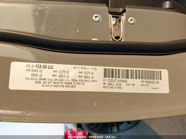 2C3CDXCT1KH599638 Dodge Charger R/t Rwd