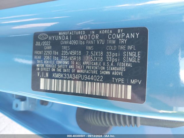 KM8K33A34PU944022 Hyundai Kona N Line