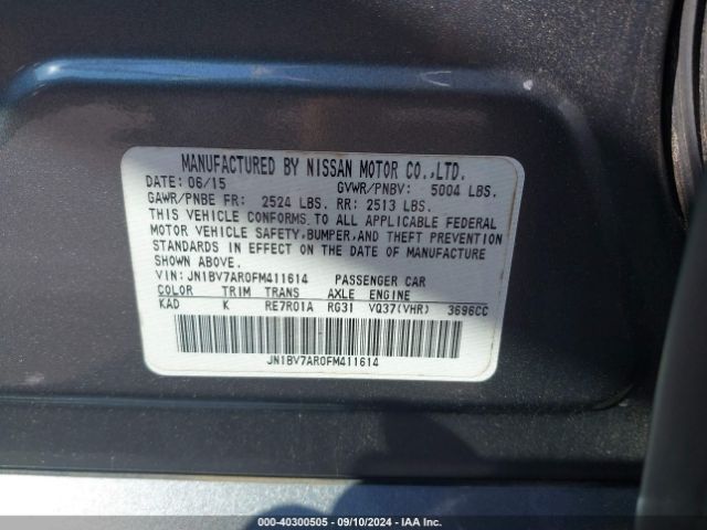 JN1BV7AR0FM411614 Infiniti Q50 Premium
