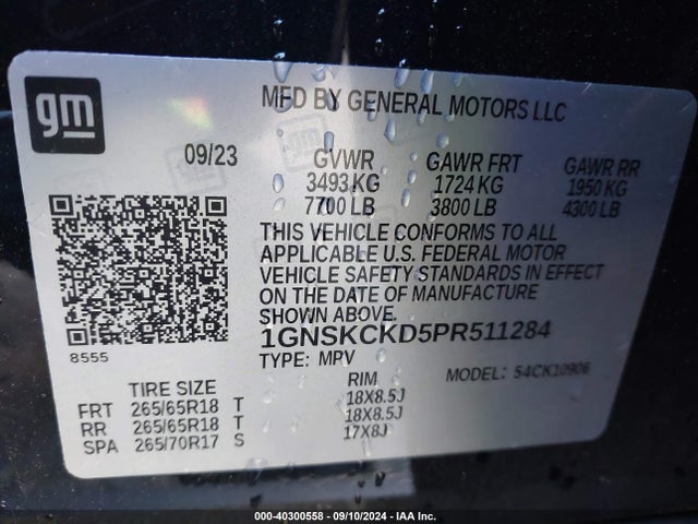 Chevrolet Suburban 4wd Lt 2023 1GNSKCKD5PR511284 Image 9
