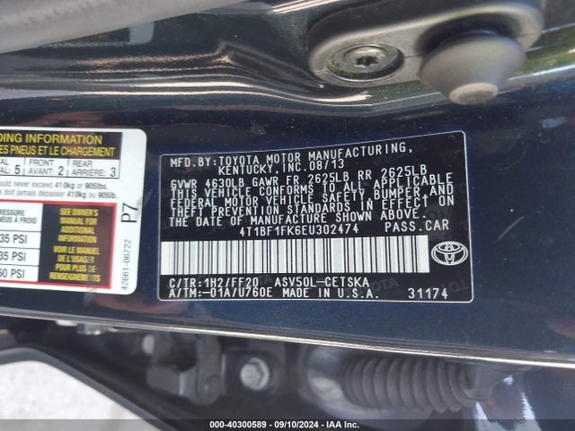 Toyota CAMRY SE 2014 4T1BF1FK6EU302474 Image 9