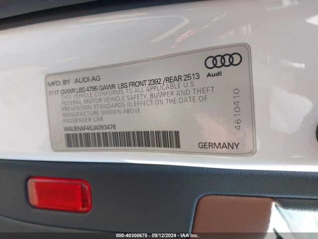 WAUENAF46JA093476 Audi A4 2.0t Premium/2.0t Tech Premium