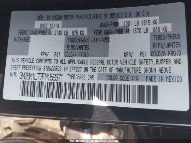 Mazda Mazda3 I Touring 2015 3MZBM1L77FM159371 Image 9