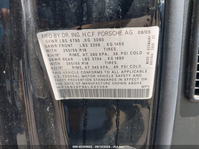 2006 PORSCHE CAYENNE WP1AB29P96LA62366 Photo 8