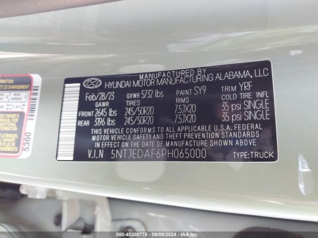 5NTJEDAF6PH065000 Hyundai Santa Cruz Limited
