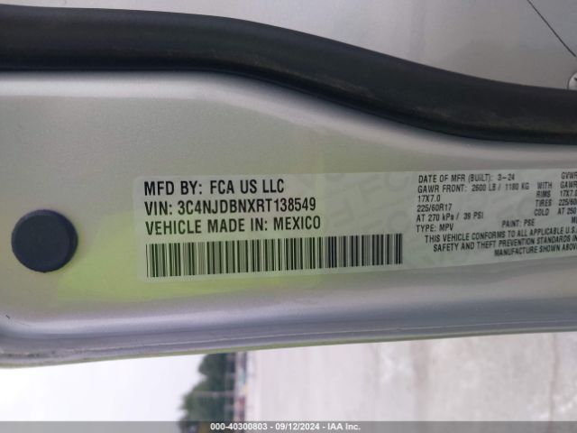 3C4NJDBNXRT138549 Jeep Compass Latitude 4x4