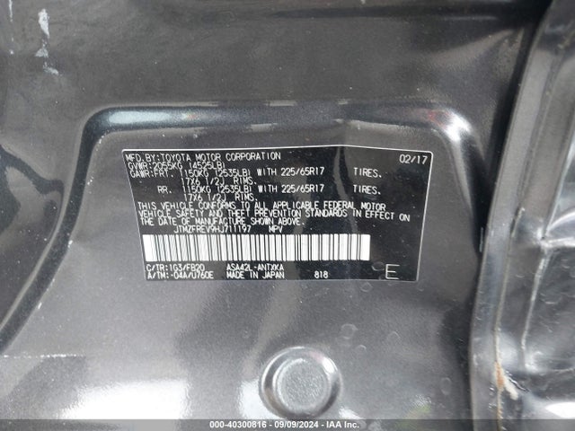Toyota RAV4 LE 2017 JTMZFREV9HJ711197 Image 9