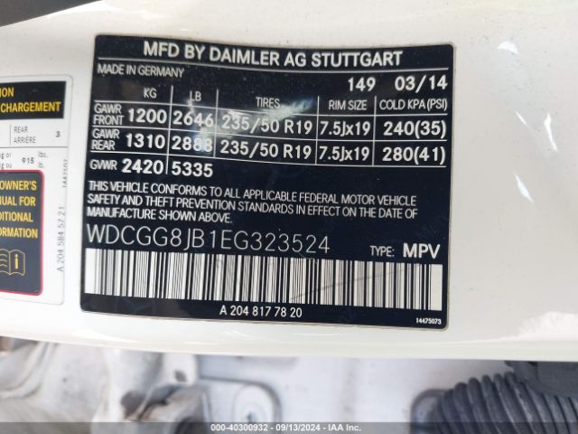 WDCGG8JB1EG323524 Mercedes-Benz Glk 350 4matic