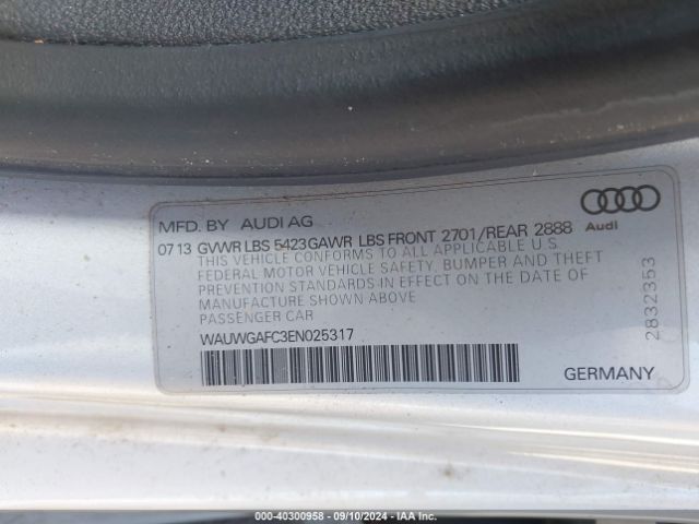WAUWGAFC3EN025317 Audi A7 3.0t Premium Plus