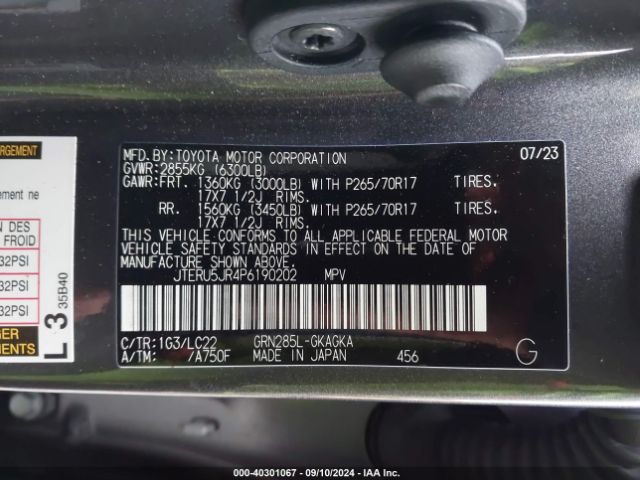 JTERU5JR4P6190202 Toyota 4runner Trd Off Road Premium