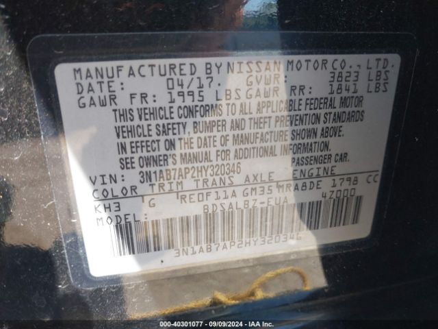 3N1AB7AP2HY320346 Nissan SENTRA S