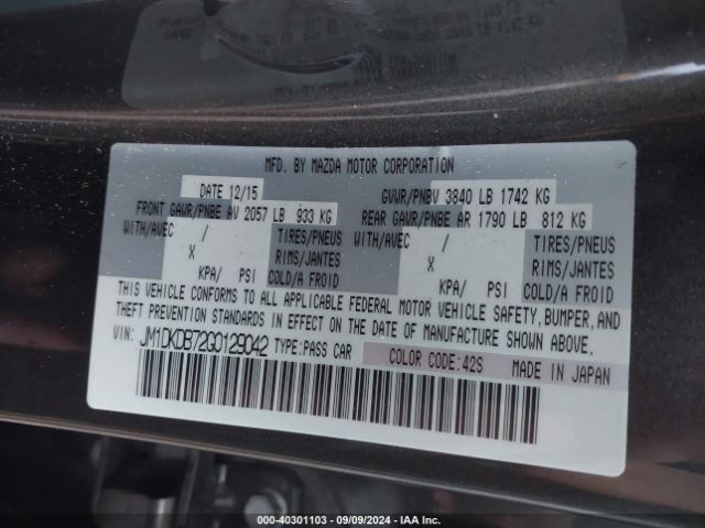 JM1DKDB72G0129042 Mazda Cx-3 Sport