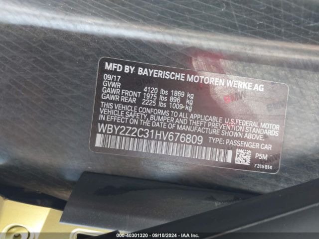 WBY2Z2C31HV676809 BMW I8