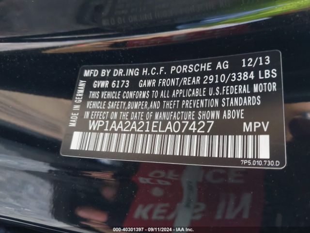WP1AA2A21ELA07427 Porsche Cayenne