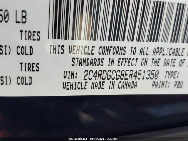 Dodge Grand Caravan Sxt 30th Anniversary 2014 2C4RDGCG8ER451350 Image 9