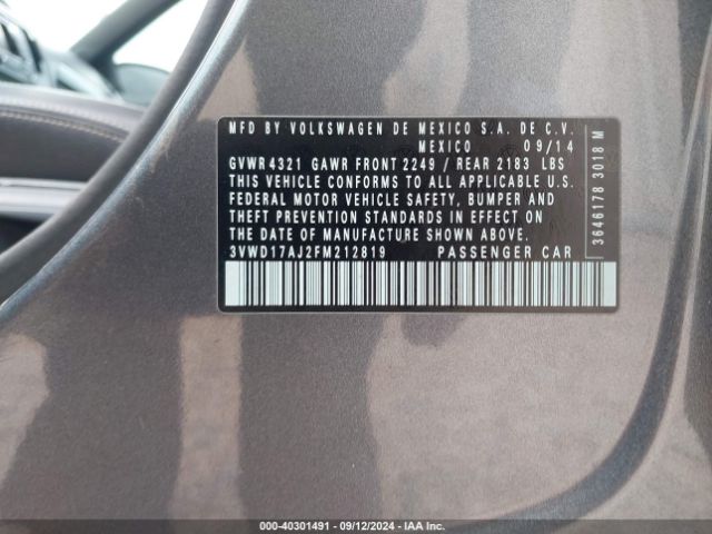 3VWD17AJ2FM212819 Volkswagen Jetta 1.8t Sport