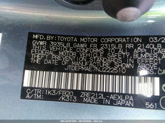 2022 TOYOTA COROLLA JTDEPMAE7NJ222510 Photo 8