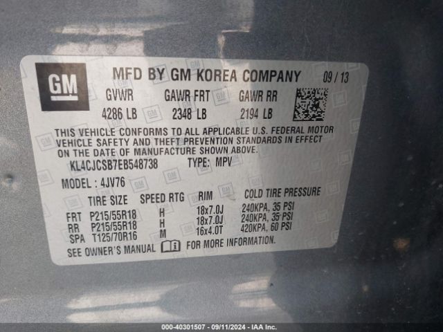 KL4CJCSB7EB548738 Buick Encore Leather